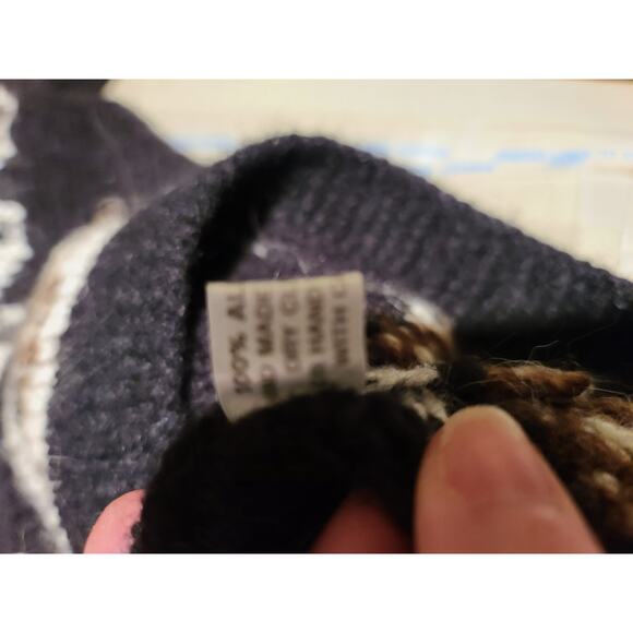 Alpaca Connection black white long cardigan sweater - medium - Picture 5 of 6